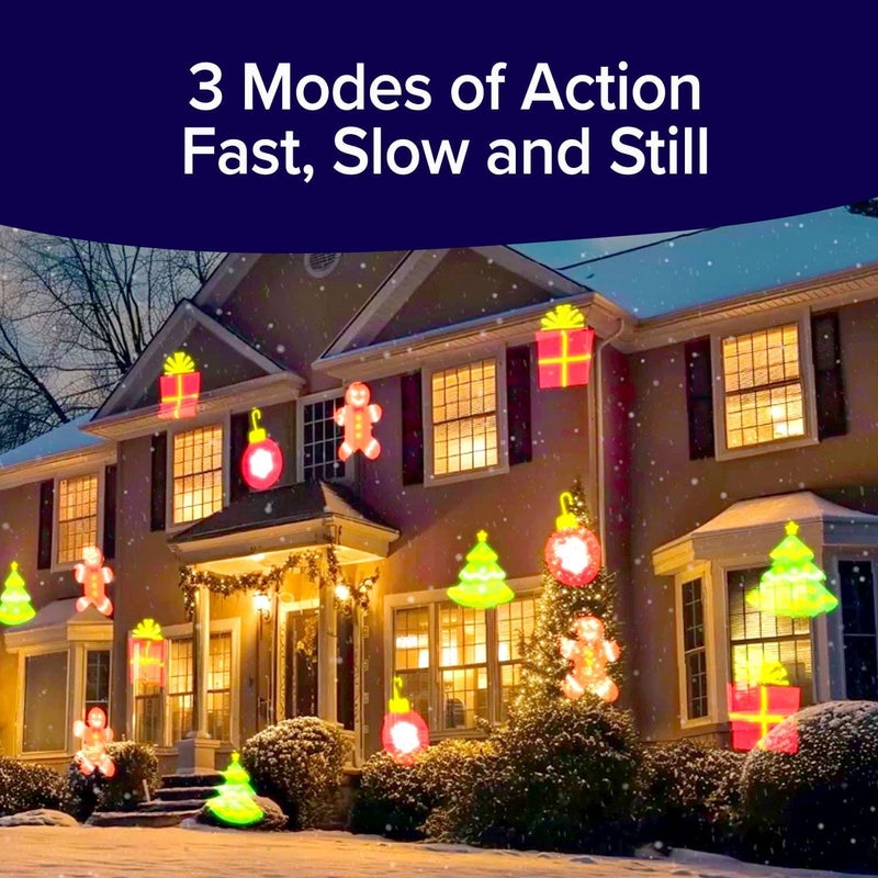 Star Shower Side Show Christmas LED Projector, AS SEEN ON TV, Showcase Your Home with Full-Color Holiday, Hassle-Free Set-Up, Use 2 or More for Spectacular Results, Includes 6 Christmas Slides - Image 4